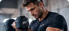 Athlete lifting weights